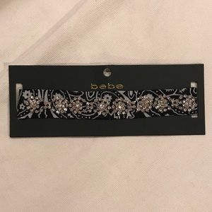 NWT BEBE Black and white embellished choker